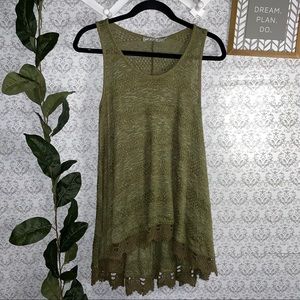 Chloe K Olive Green Sleeveless Top